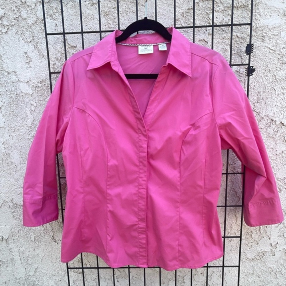 Riders by Lee Easy Care women’s 3/4 sleeve bright deep pink size medium